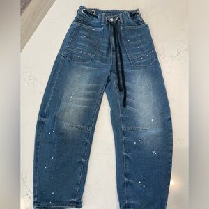 Cicy Bell Womens Baggy Barrel Horseshoe Jeans Wide Leg